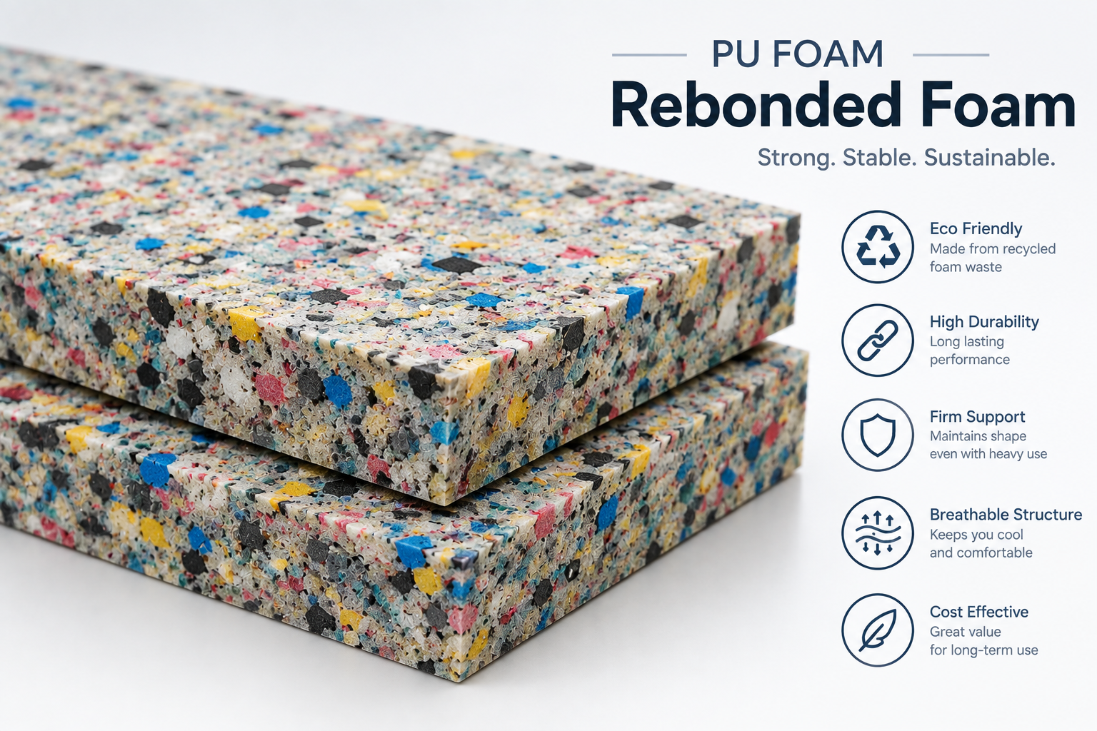 EcoLiv PU Foam Rebonded recycled foam sheets